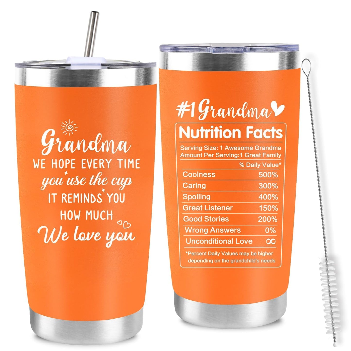 CUPLOOV 20 Oz Rose Gold Stainless Steel Love Rose Tumbler Birthday Gift