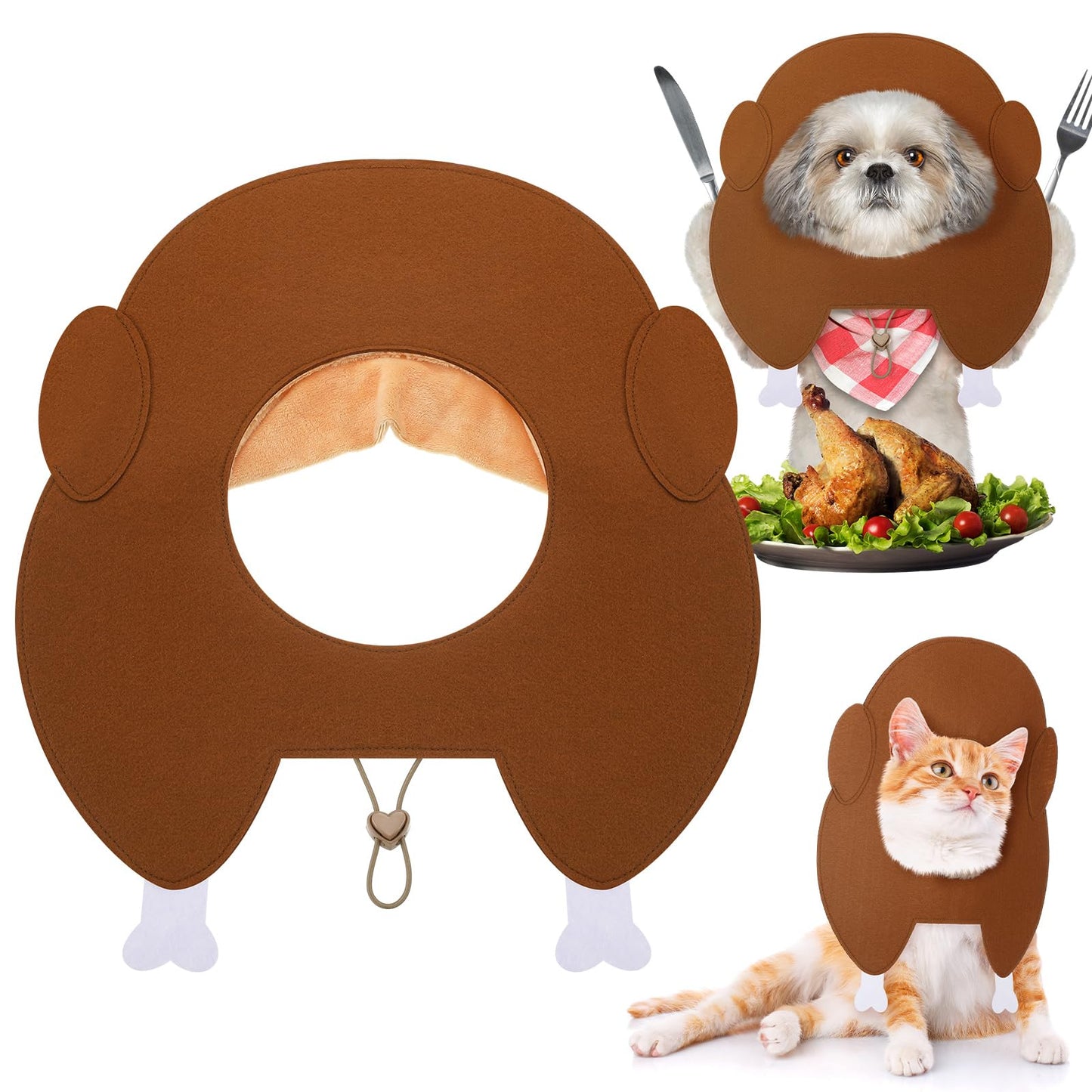 Geyoga Thanksgiving Turkey Hat Adjustable Pet Costume Medium Size