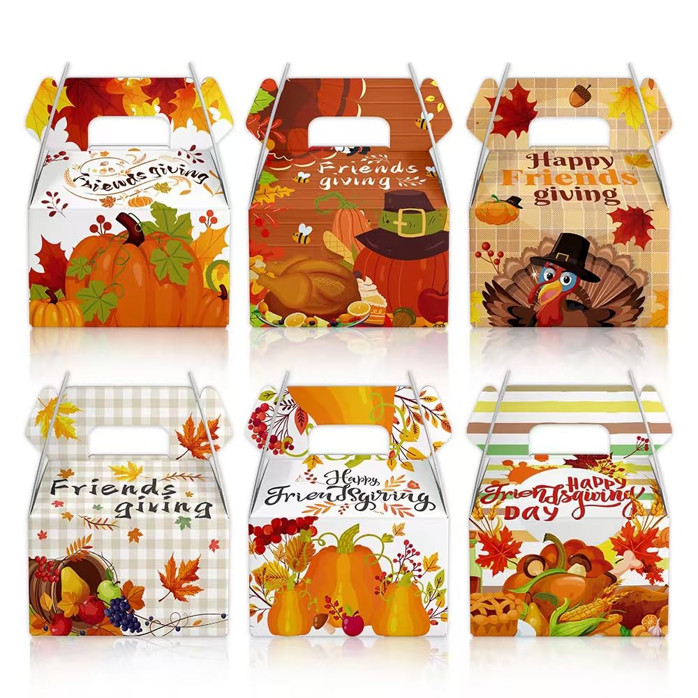 Generic Friendsgiving Gift Bags Thanksgiving Party Favors Orange 12 Pack