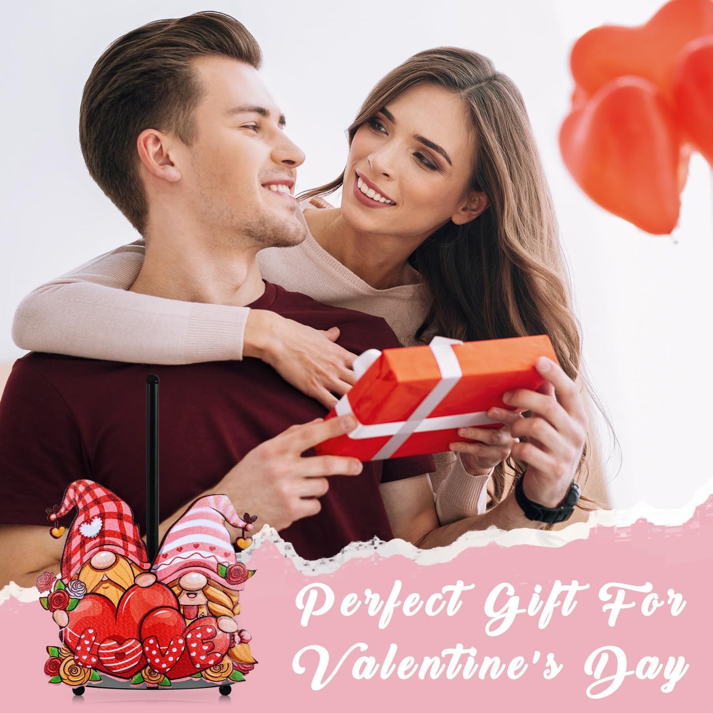 YLOLUL Valentine's Day Metal Paper Towel Holder Large Countertop Stand