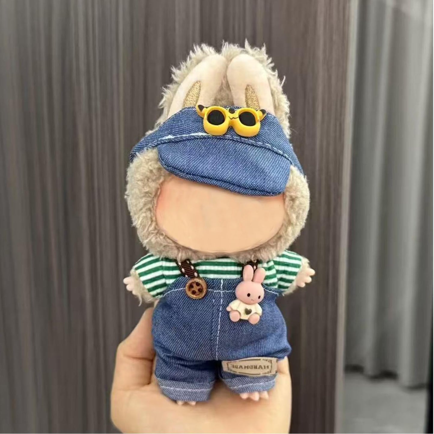 FUEMEILY LABUBU Doll Clothes 3 Sets Handmade Adjustable Kawaii Outfits Size 17cm