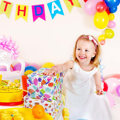 LCY WEDSHI Birthday Wrapping Paper 12pcs 20x29in Multicolor Birthday Theme