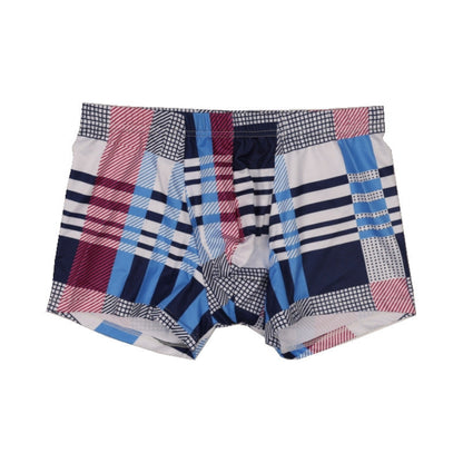 Ice Silk Men's Summer Mid Waist Printed Boxers