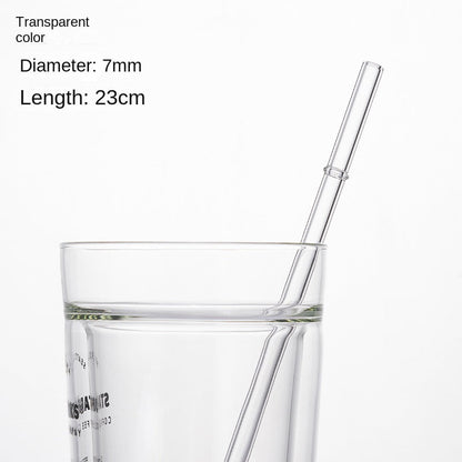 Eco-Friendly High Borosilicate Glass Straw Durable Heat-Resistant Starbucks Kids Straw 27cm Customized