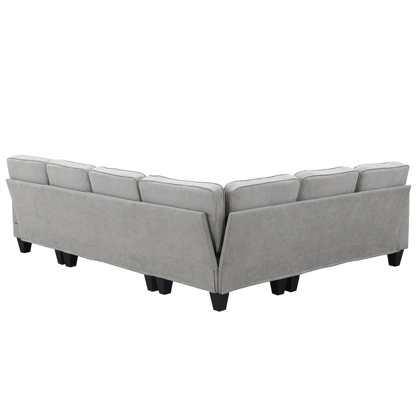 [VIDEO provided] [New] 108*85.5" Modern U Shape Sectional Sofa 7 Seat Fabric Sectional Sofa Set