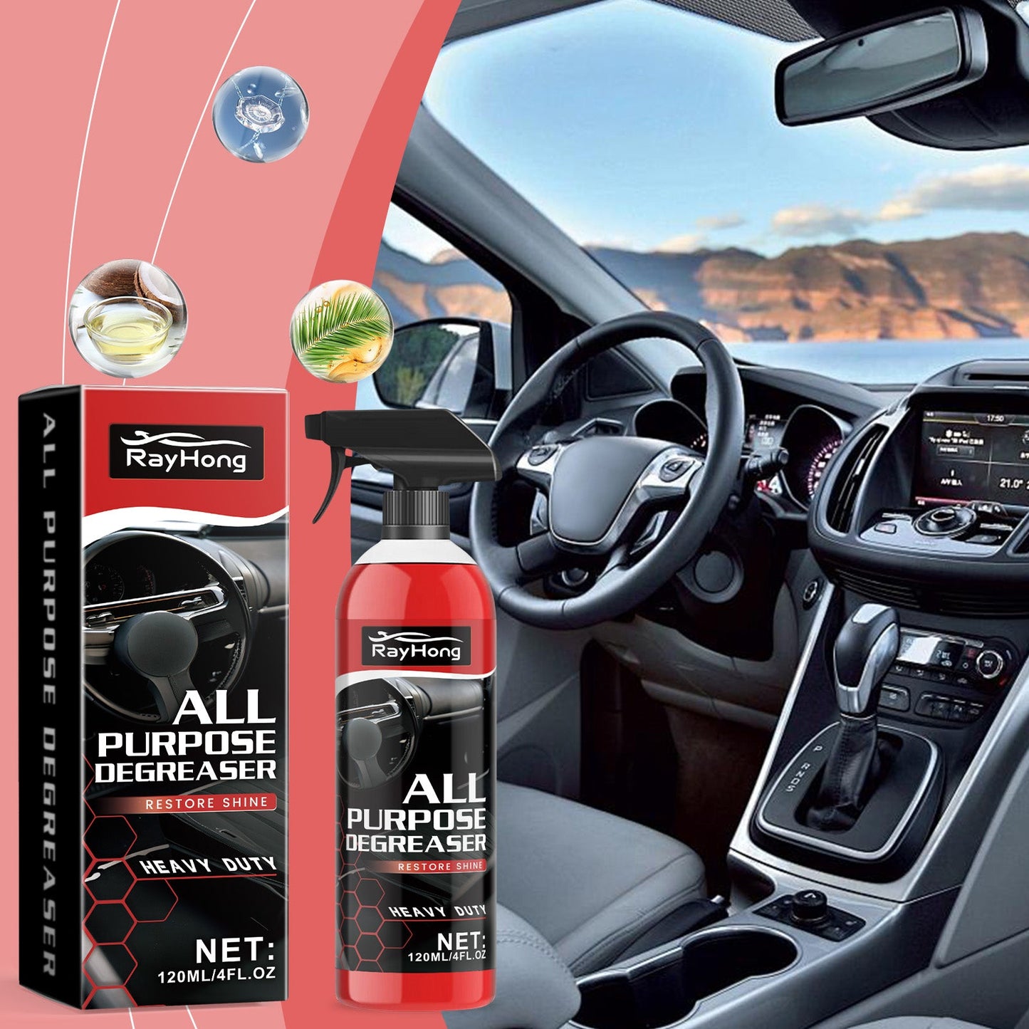 Car Multi-Functional Cleaner Seat Steering Wheel Wheel Body Inside And Outside Stain Cleaner