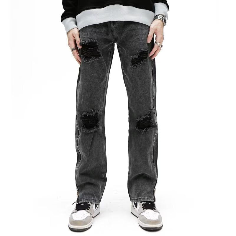 American Personality Hip Hop Zipper Jeans