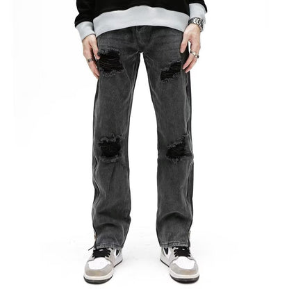 American Personality Hip Hop Zipper Jeans