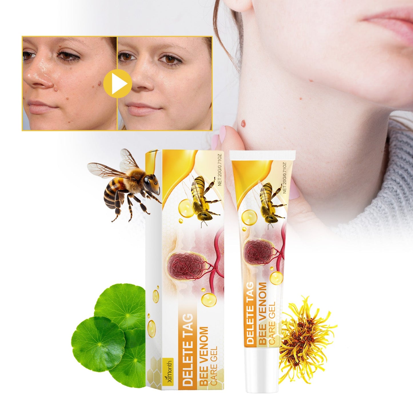Bee Venom Care Gel, Gently Cleanses Skin And Smoothes Skin Care Gel