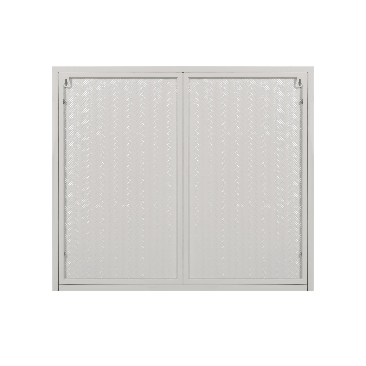 27.56"Glass Doors Modern Two-door Wall Cabinet with Featuring Three-tier Storage White
