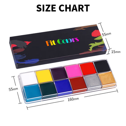 Fit Colors 12 Colors Face Color Water Soluble Body Paint Halloween Masquerade Makeup