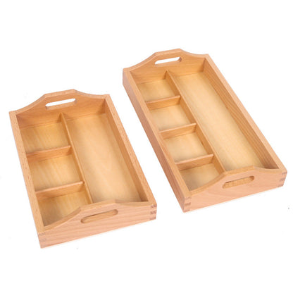 Montessori Daily Life Teaching Aids Children's Three-Grid Classification Plate Kindergarten Auxiliary Teaching Materials Classification Plate