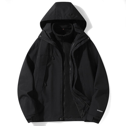 Three-in-one Outdoor Jacket Coat Men's And Women's Same Detachable Liner