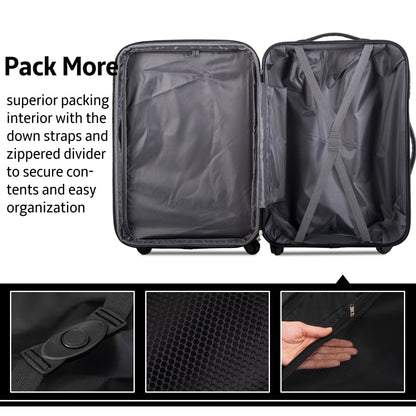 Blue 3 Piece Luggage Set Hardside Spinner Suitcase with TSA Lock 20" 24' 28" Available