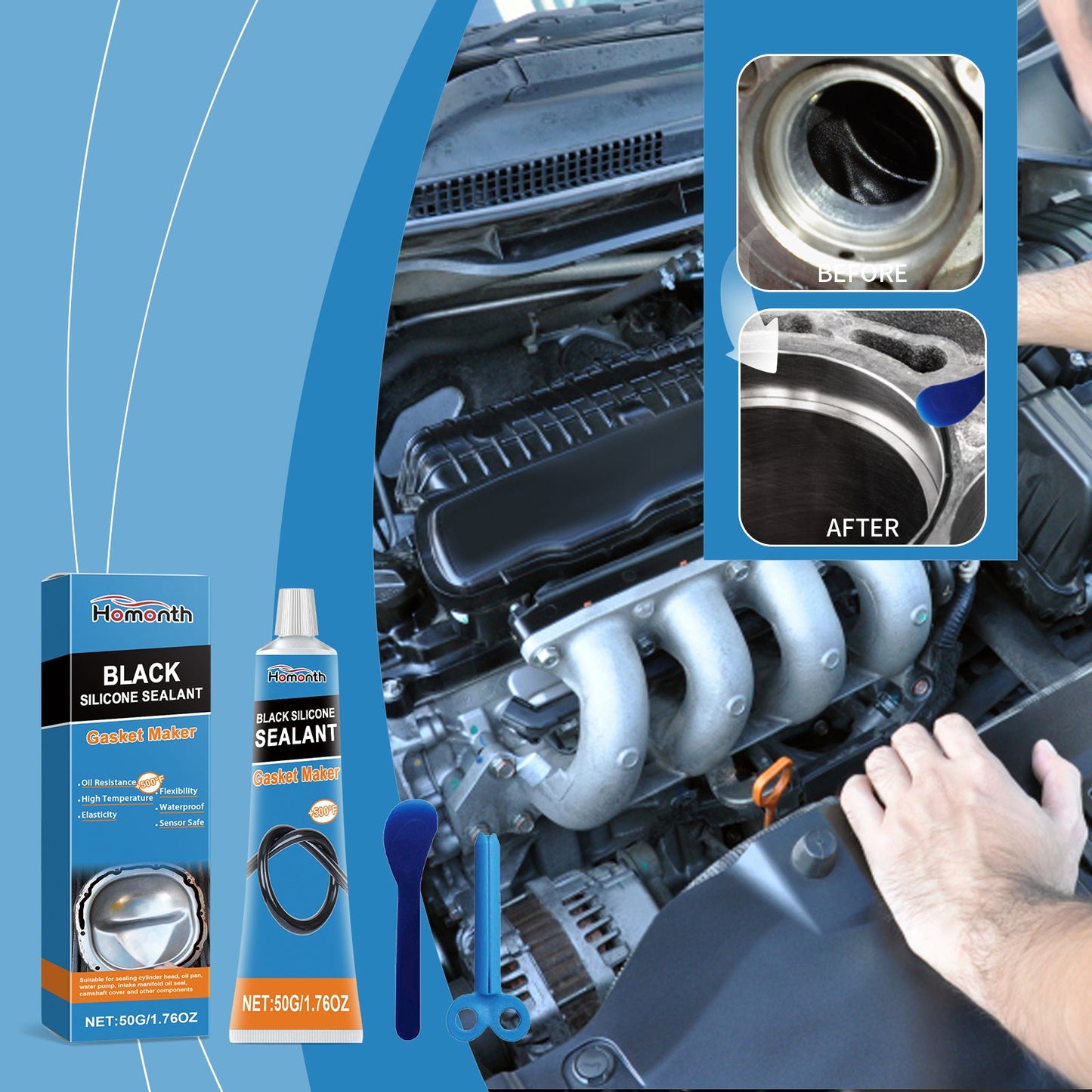 Engine Sealant Automotive Accessories Waterproof Sealant Wear-Resistant Portable Gap Repair Agent