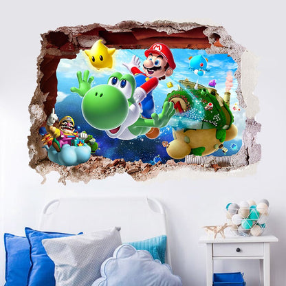 3D Wall Piercing Mary Full Staff Wall Stickers Living Room Bedroom Kindergarten Decoration Background Wall