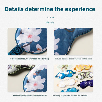 Double-Sided Imitation Silk Eye Mask Satin Silk Eye Protection Blackout Sleep Mulberry Silk Eye Mask Printed Spot Wholesale