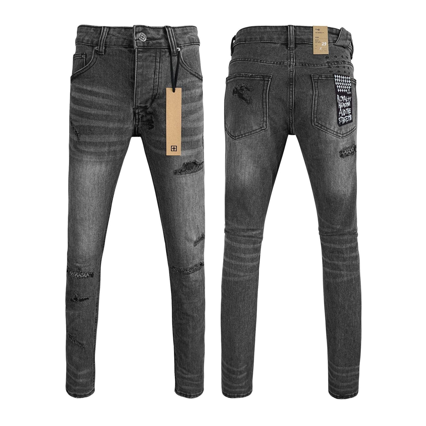 Straight Ripped Stretch Casual Men's Jeans