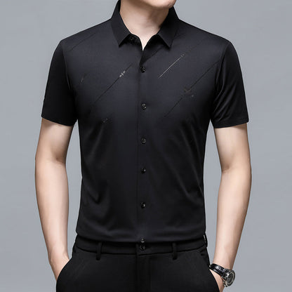 Summer Men's Short Sleeve Seamless Business Shirt