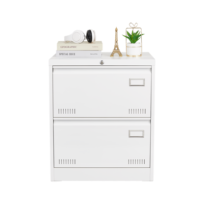Horizontal file cabinet, 2 drawers, white file cabinet with lock, metal file cabinet with lock, 3 drawers, legal office cabinet