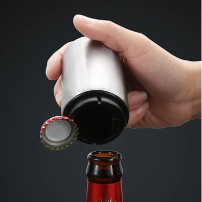 Creative Stainless Steel Beer Bottle Bar Press Opener Automatic Summer Party