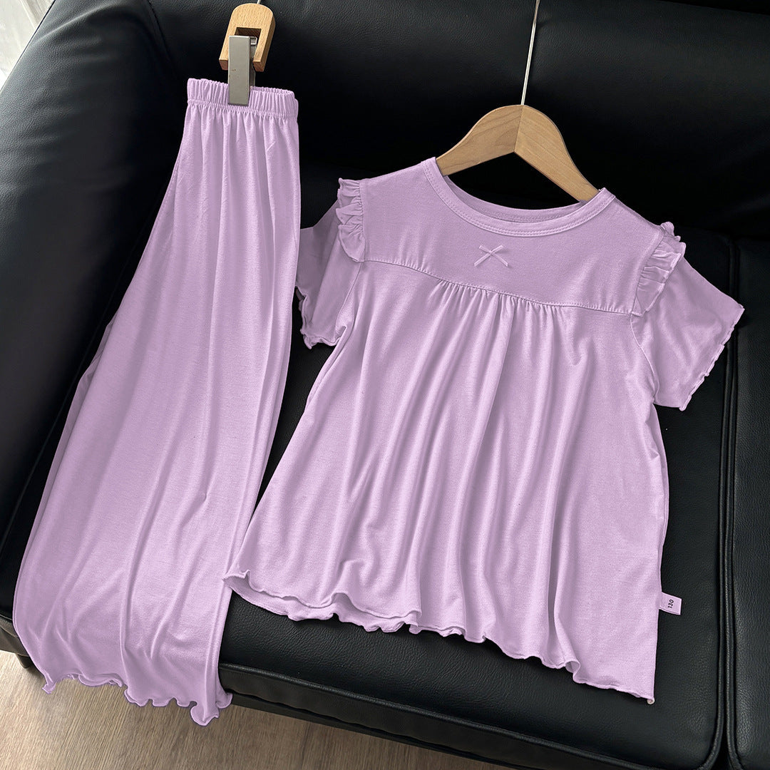 Girls' Short Sleeve Pajamas Homewear Suit