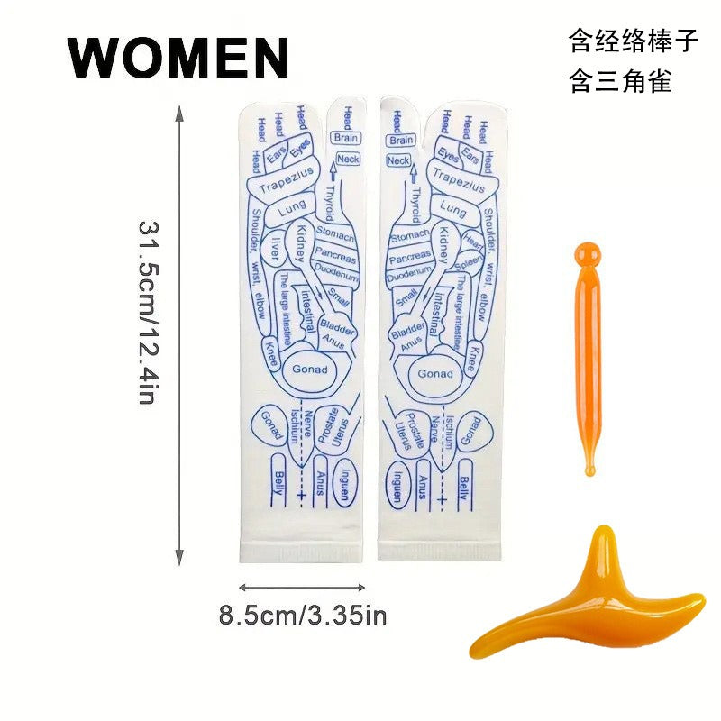 Reflexology Socks Women Foot Massage Meridian Acupoint Reflex Area Acupoint Socks And Foot Acupoint Illustration Socks for Foot