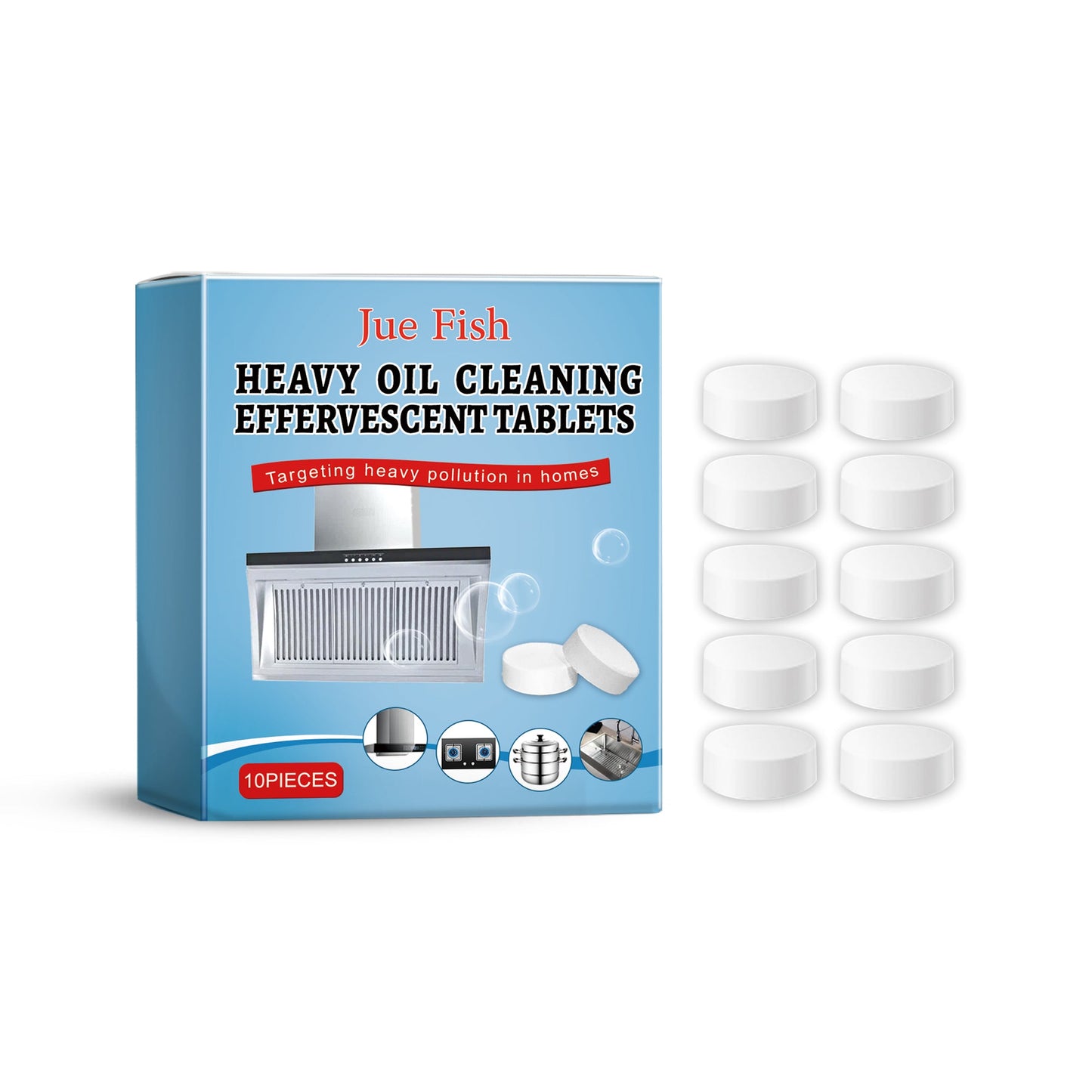 Kitchen Grease Cleaning Tablets, Home Cleaning Kitchen Stove Stains Multi-Functional Oil And Scale Removal