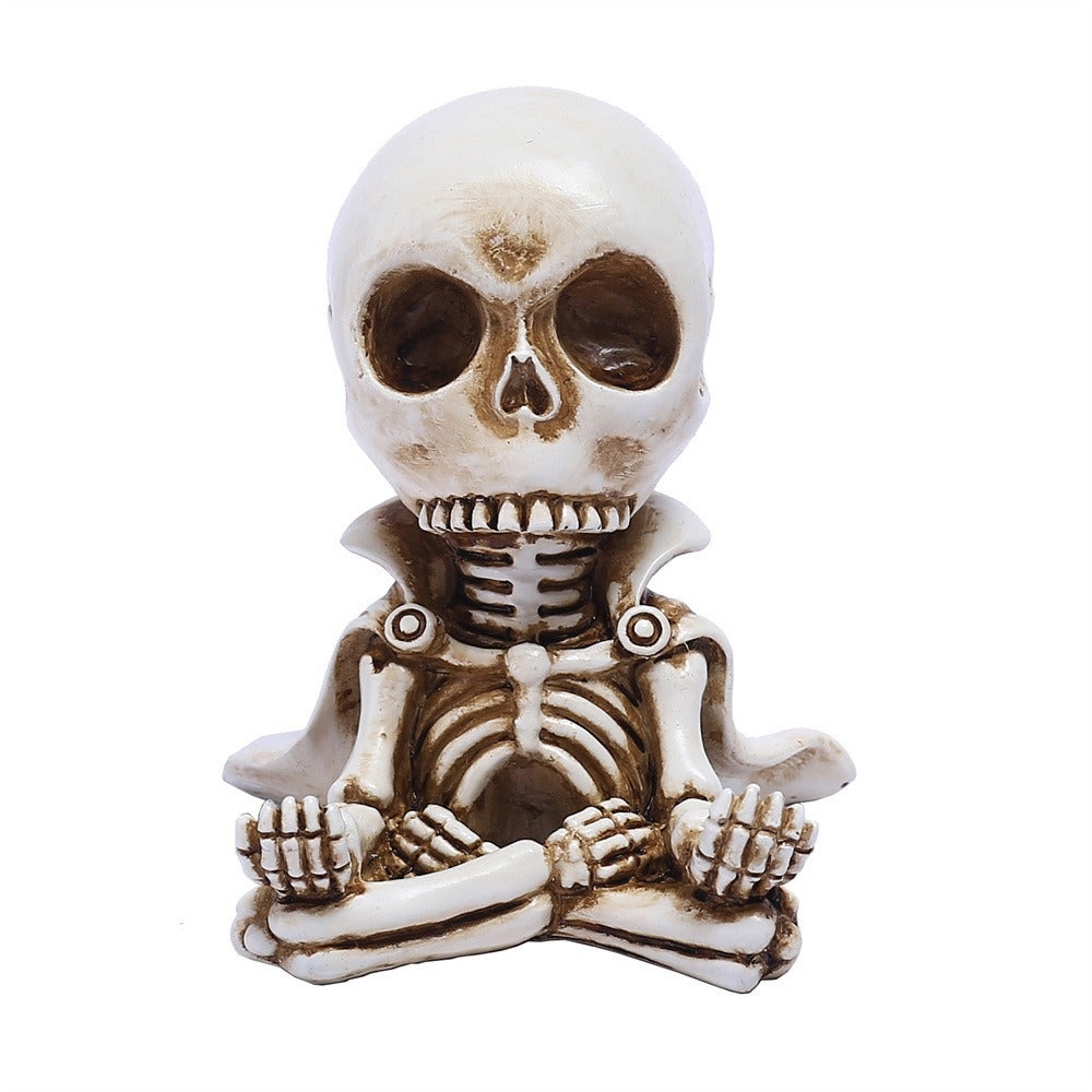 Cloak meditation small skull car ornament