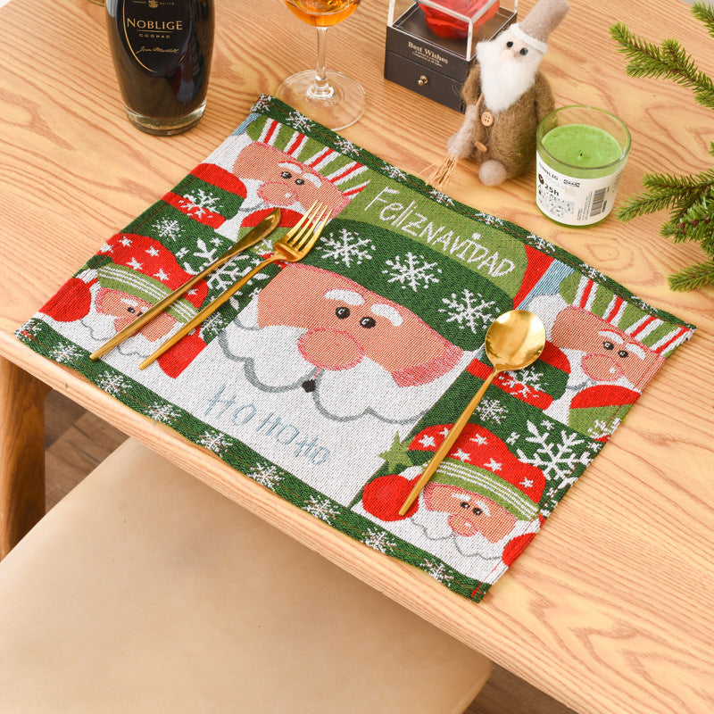 Christmas New Decorative Products Knitted Fabric Meal Mat Creative Knitted Meal Mat Tablecloth Elderly Tree Meal Mat