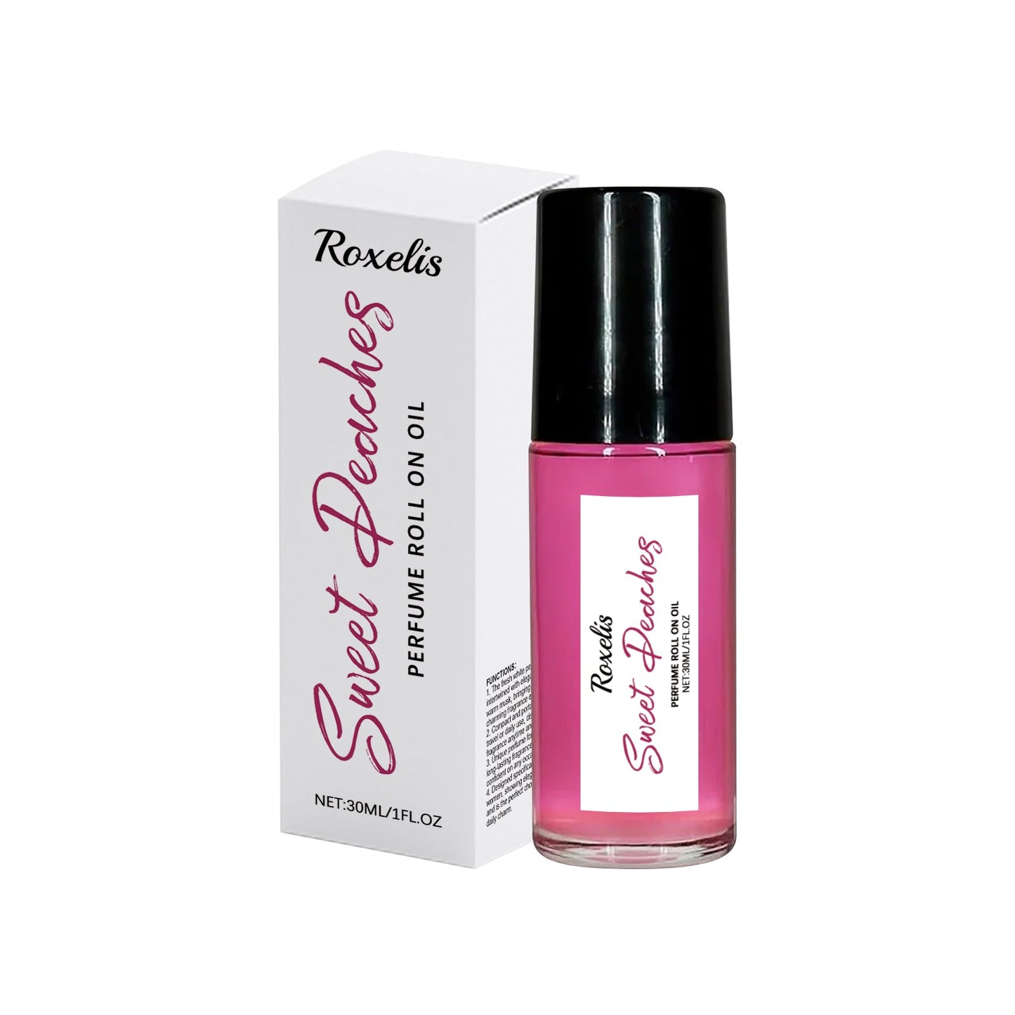 Peach Pink Ball Perfume, Small Fresh Roller Perfume Fresh Light Fruit Peach Ball Perfume