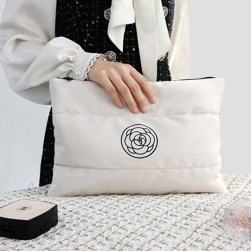 New Camellia Classic Hand-held Cosmetic Bag