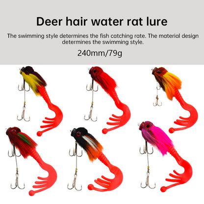 Palisandro Baby Rat Swimbait Bucktail - Muskie/Pike Lure, Hand - tied Deer Hair, Solid Body Fishing Rig