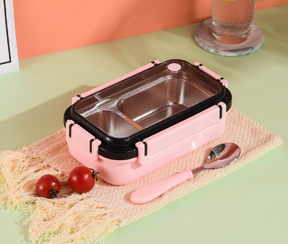 Simple and stylish portable stainless steel heat preservation and anti-scalding partition lunch box