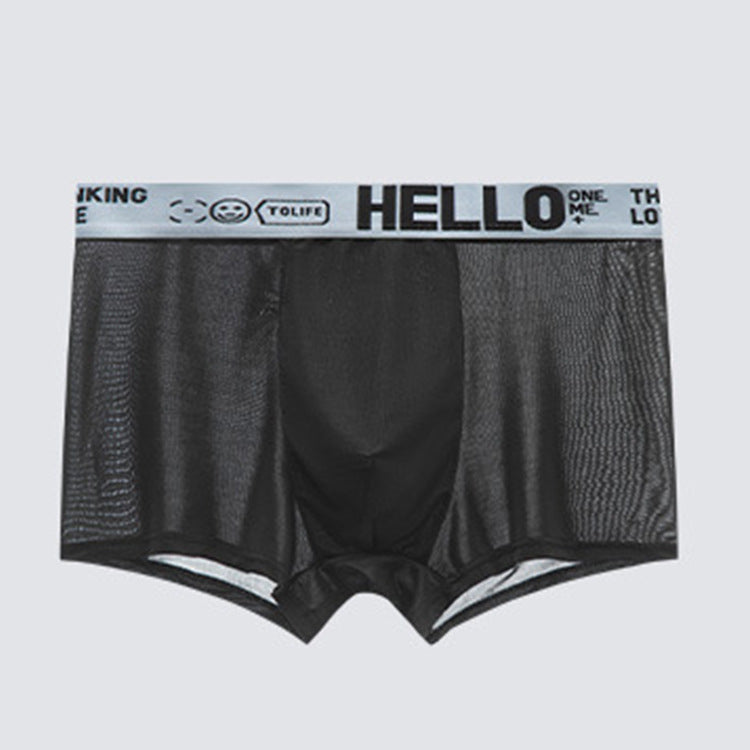 Popular HELLO Ice Silk Men's Boxer Underwear