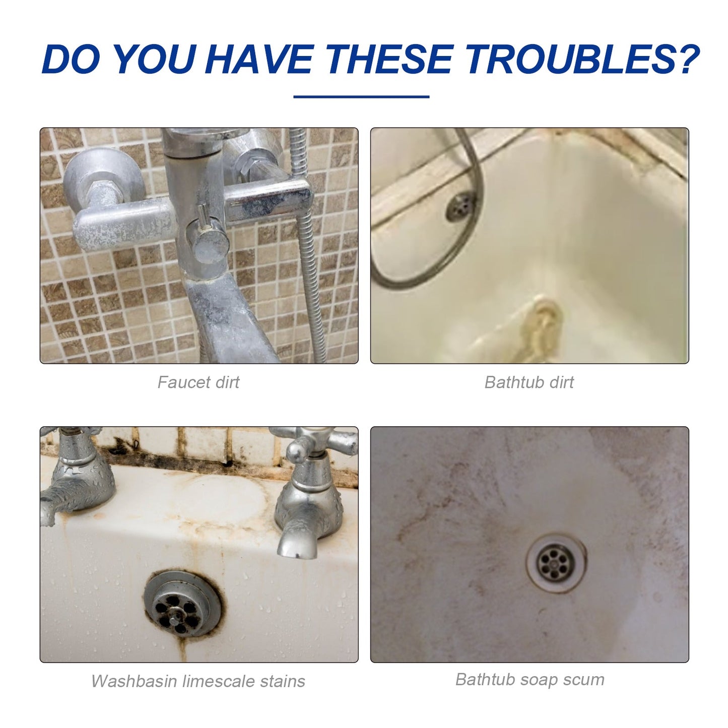Bathroom Cleaner, Shower Room Glass Scale Cleaner Stainless Steel Wash Basin Bathtub Decontamination