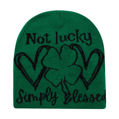 Letter Knitted Hat Autumn And Winter Outdoor Warm Hat