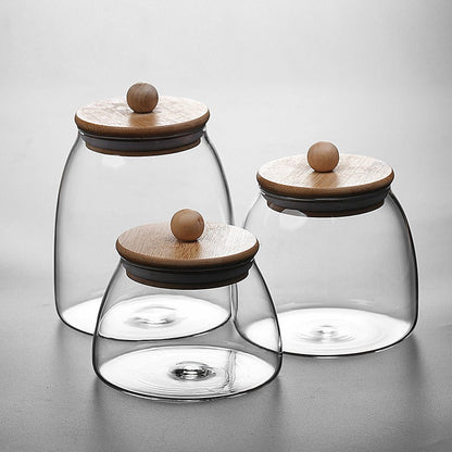 Transparent glass grain storage tank