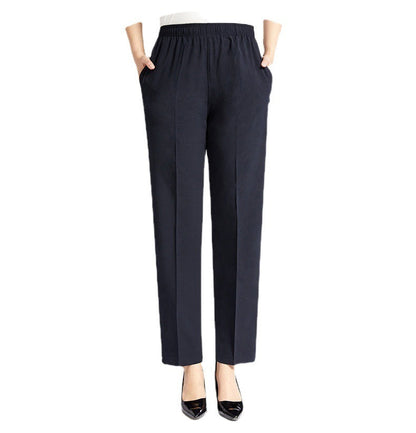Plus Size Ice Silk Cropped Pants