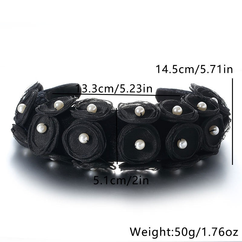 Fashionable fabric pearl flower headband
