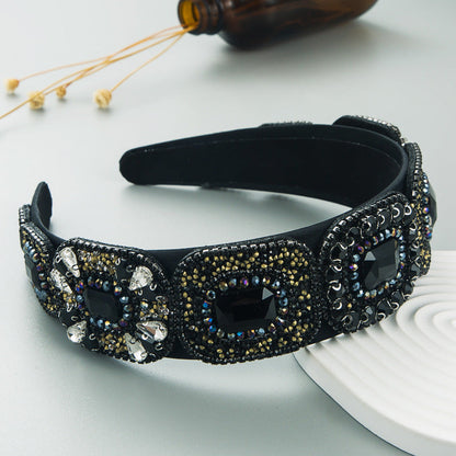 Hair Hoop Fashion New Bright Crystal Baroque Hair Band Hair Cave High Quality Small Fragrance Head Hoop Hair Accessories