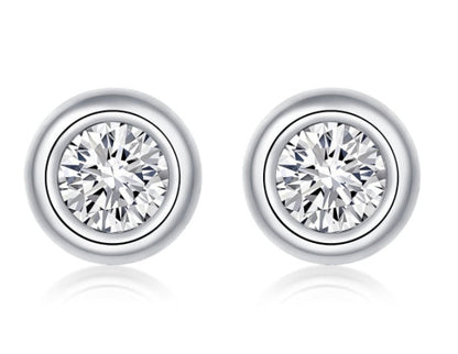 Round Pie Shape S925 Sterling Silver Inlaid Moissanite Jewelry Set