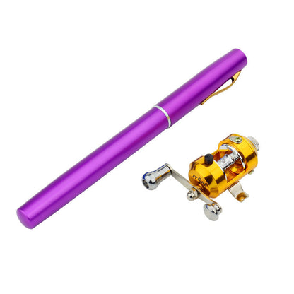 Mini Ice Fishing Pen Rod with Drum Set