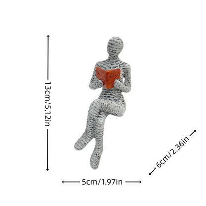 Home Furnishings Leisure Reading Girl Carving Design Resin Crafts Home Furnishings Living Room Bedroom Ornaments
