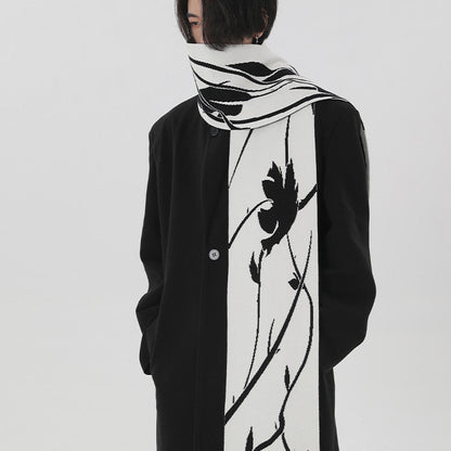 Hand-painted Thorn Rose Angora Winter Scarf