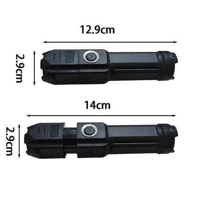 New Telescopic Zoom Glare Flashlight USB Charging Compact Portable Spotlight Long-Range Floodlight Outdoor Lighting