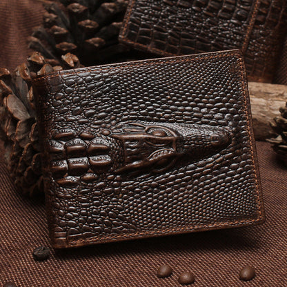 Men's Retro Crocodile Pattern Wallet
