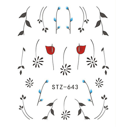 Butterfly Flower Water Transfer Decal Nail Sticker