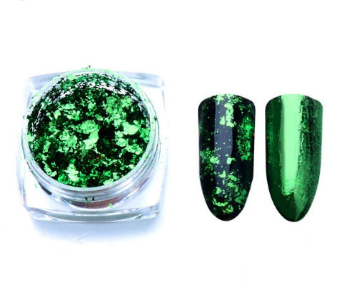 Aluminio Nail Flakes Glitters Oro Plata Rojo