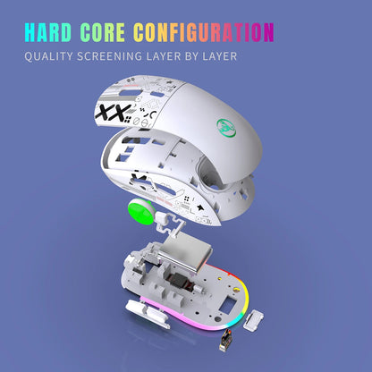 hxsj T90 2.4G Wireless Mechanical Mouse RGB Gaming Mouse Ergonomic 10 Million Keystroke 3600DPI Mouse 11 RGB Lighting Modes Mice